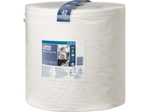 Aftørringspapir Tork Plus W1 420 2-lags hvid 510m