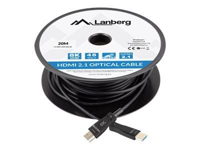 KAAPELI HDMI M/M V2.1 80M 8K MUSTA OPTINEN AOC LANBERG