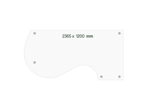 Skrivebord DNA, Birk 2365x1200 mm Højre I-ben/Sort