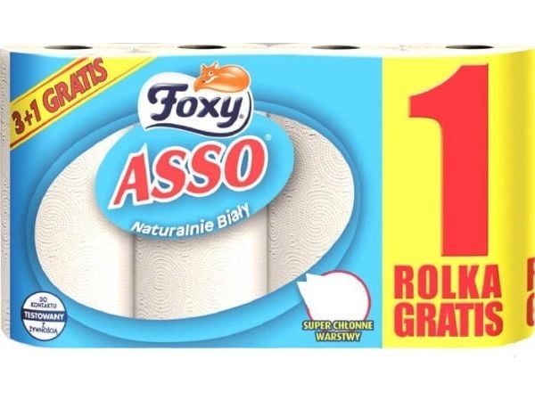 Foxy Asso kjøkkenpapir, 2-lags hvit