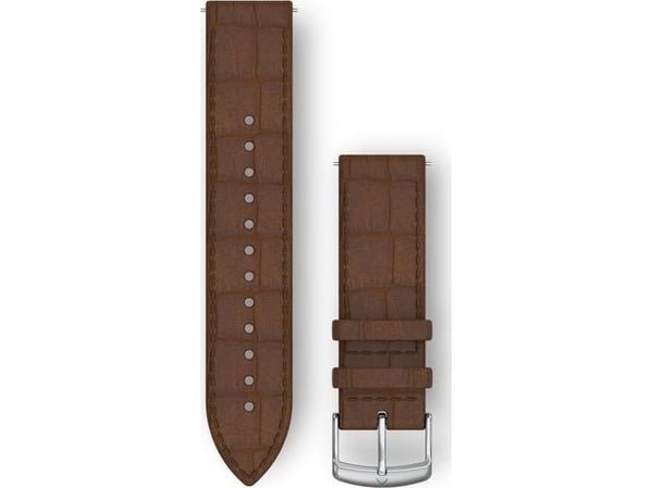 Garmin Quick Release Band - Klokkestropp for smart armbåndsur - 125 - 190 mm - mørk brun, sølvmaskinvare - for Approach S40; Forerunner 245, 55, 64...