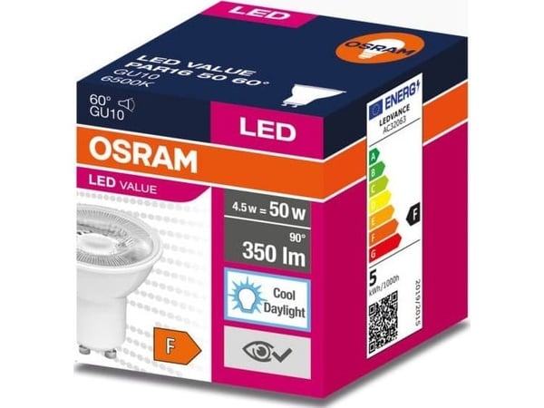 Ledvance LED-pære GU10 VALUE PAR16 50 60 4,5W/865 230V (4058075599239) Ledvance LED-pære GU10 VALUE PAR16 50 60 4,5W/865 230V (4058075599239)