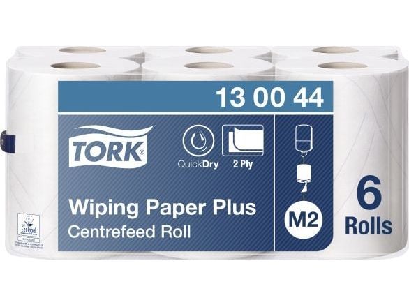 Tork papir til rengjøring på rull, 2-lags premium, hvit