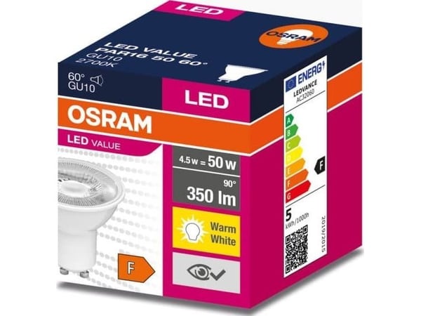 Osram Led Lvpar165060 4.5W/827 230V Gu10 Fs1