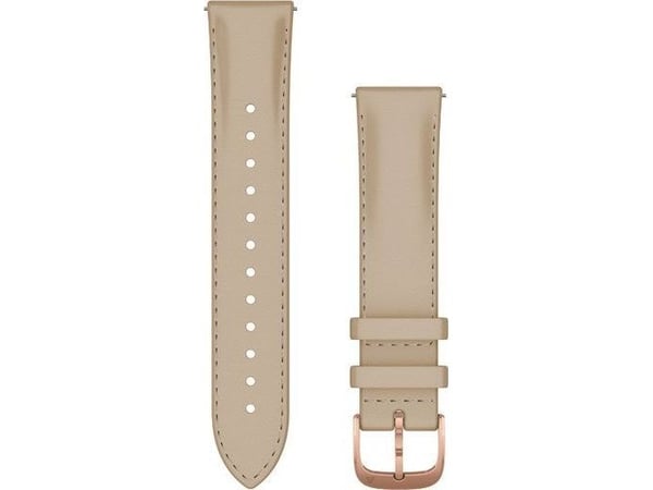 Garmin Quick Release Band - Klokkestropp for smart armbåndsur - 125 - 190 mm - light sand Italian leaher, 18K rose gold PVD hardware - for Approach...