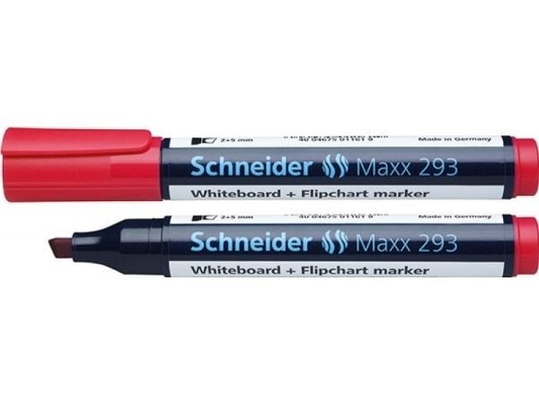 Schneider skriveredskaper Maxx 293, 10 stk, Rød, Mejselspids, Rund, Mellem, 2 mm