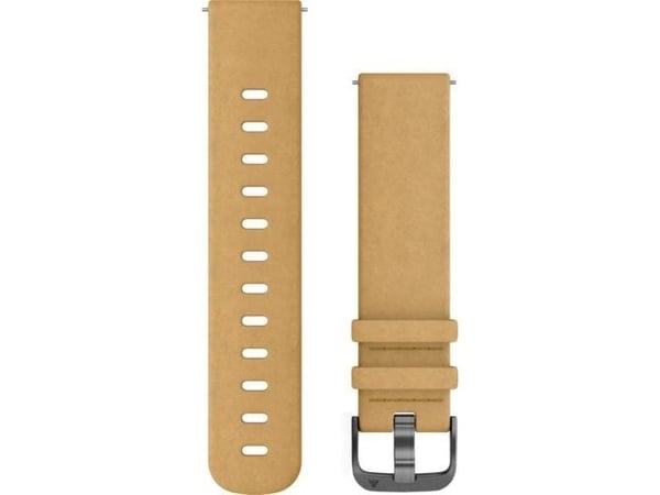 Garmin Quick Release Band - Klokkestropp for smart armbåndsur - 127 - 204 mm - tan suede, skifermaskinutstyr - for Approach S40; ForeAthlete 645 Mu...