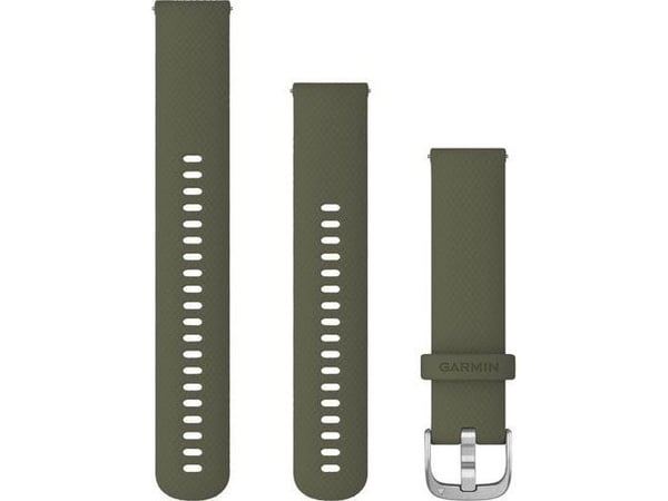 Garmin Quick Release Band - Klokkestropp for smart armbåndsur - 125 - 218 mm - moss with silver hardware - for Approach S40; Forerunner 245, 55, 64...