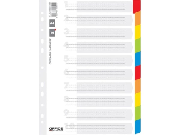 Herlitz kartongskilleark A4 index, laminert, 10 farger