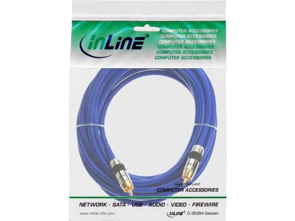 InLine 89415P, RCA, Hanstik, RCA, Hanstik, 15 m, Blå