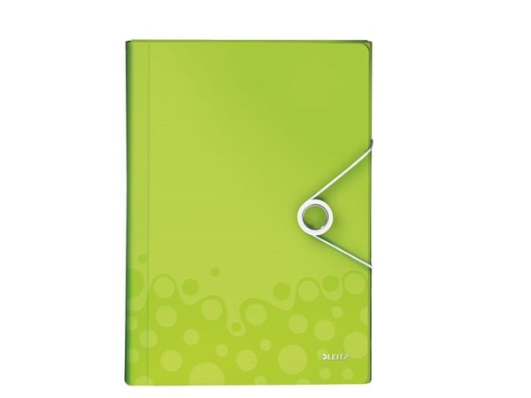 Leitz WOW - Dokumentmappe - kan utvides - 6 rom - 6 deler - for A4 (210 x 297 mm) - med fliker - grønn metallic