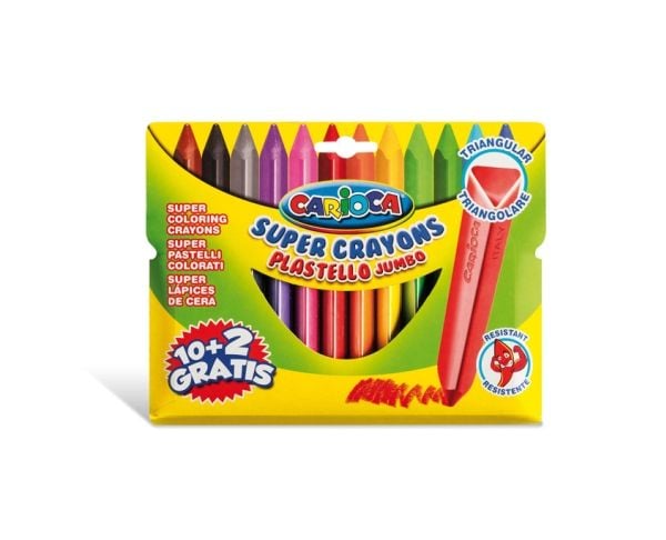 Carioca Plastello Jumbo, 12 kpl, Multi, Kolmio, Italia, Laatikko, Paperi