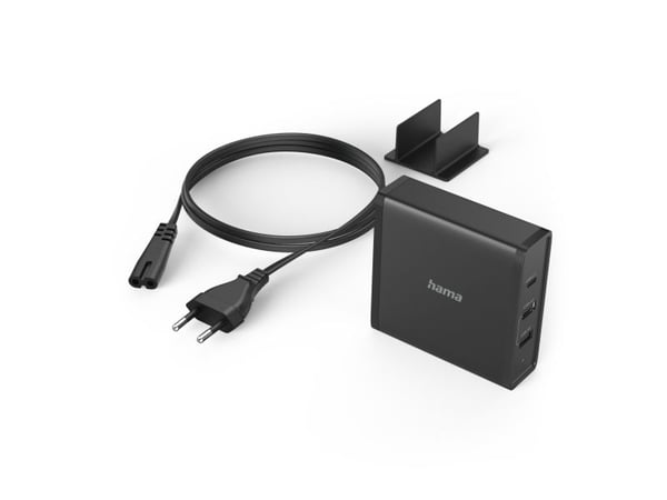Hama Essential Line - Strømadapter - 5-20V - 65 watt - 3 A - PD - 3 utgangskontakter (USB-C, 2 x USB) - svart