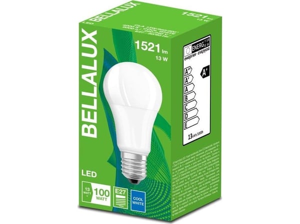 Bellalux LED-pære E27 13W ECO CL A FR 100 840 ikke-dim 1521lm 4000K 4058075484979