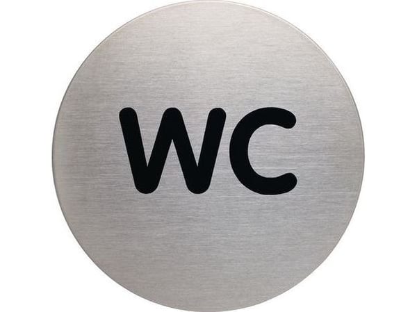 Symbolskilt Durable "WC" Ø83 mm metal piktogram