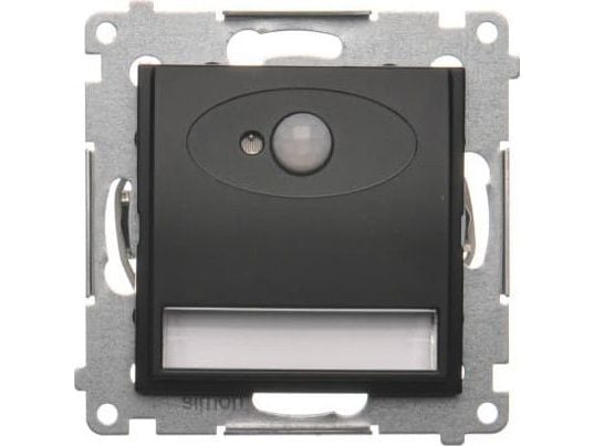 Kontakt-Simon Simon 54 LED-armatur med rörelsesensor 14 V DC 0,78 W varmvit 3100K svart matt med 14V nätdel DOSC14.01/49