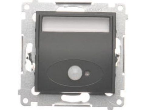LED-armatur Kontakt-Simon Simon 54 med rörelsesensor 230V 1,4W varmvit 3100K matt svart DOSC.01/49