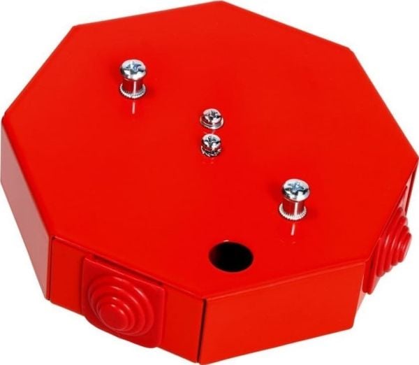 Palosuojakotelo PIP-1AN R3x2x4 kahdeksankulmainen, E90, jakotukki, mitat 115x28x123mm, punainen 84621616