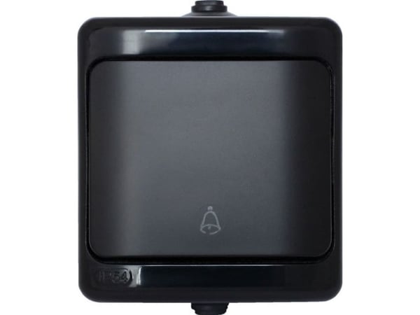 KOS BRYZA Klocktryckknapp IP54 10AX 250V svart 180904