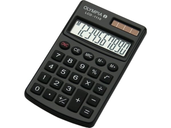 Olympia LCD 1110, Tasku, Perus, 10 lukua, 1 linjat, Musta