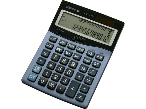 Olympia LCD 4312, Desktop, Grunnleggende, 12 sifre, 3 linjer