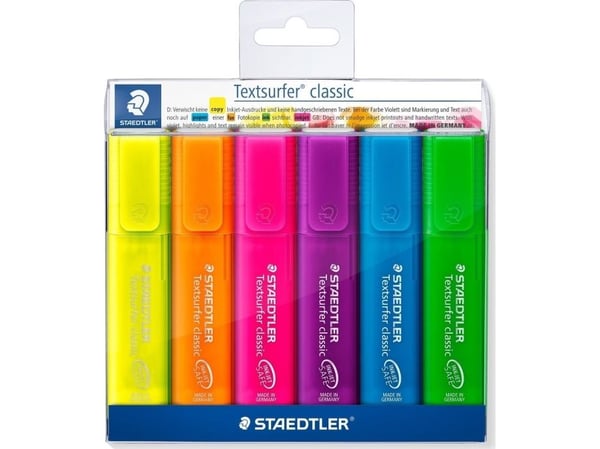 Staedtler 364 P WP6, 6 styck, Multifärg, Formad spets, Multifärg