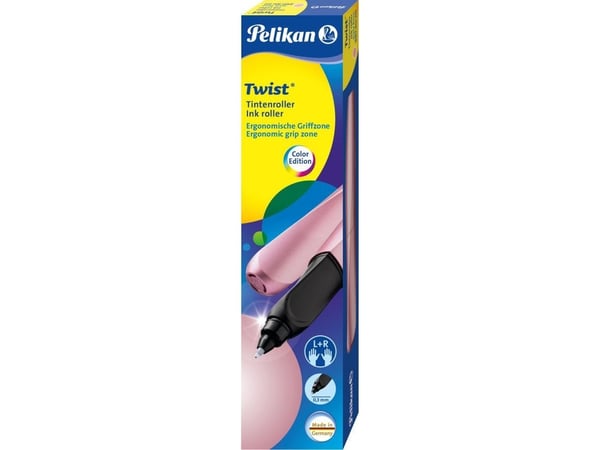 Pelikan Twist rollerballpenn Girly Rose, rosa metallisk ergonomisk form, passer for høyre- og venstrehendte, - 1 stk (806299)
