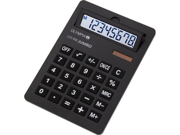 Olympia LCD 908 Jumbo - Skrivebordskalkulator - 8 sifre - batteri, solpanel