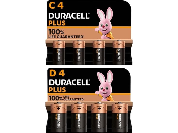 Duracell MN1400B4, Engangsbatteri, C, Alkalinsk, 1,5 V, 4 stykker, Svart, Oransje