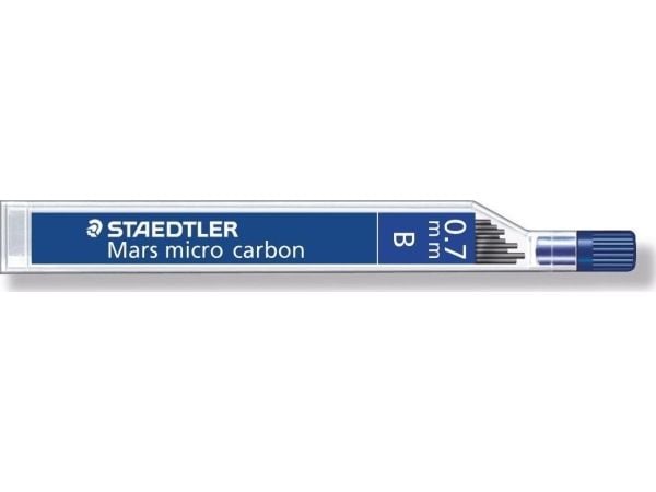 STAEDTLER Mars micro carbon - Bly for blyant - B - kullsvart - 0.7 mm (en pakke 12) - for graphite 760, 762, 779
