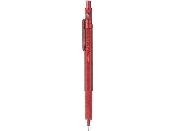 Rotring 600, Rød, Metall, HB, 0,7 mm, Sekskantet, Metall