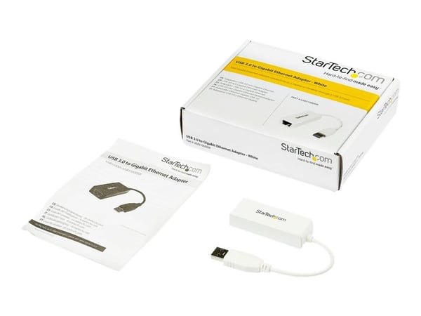 Startech USB 3.0 to Gigabit Ethernet Network Adapter - 10/100/1000 NIC - USB to RJ45 LAN Adapter for PC Laptop or MacBook (USB31000SW) - Nettverksa...