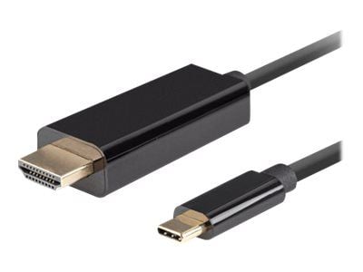 Lanberg - Premium hög hastighet - adapterkabel - USB-C hane till HDMI hane - 1 m - trippelskärmad - svart - 5K30Hz stöd, stöd för 1920 x 1080 vid 1...
