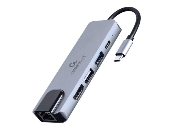 Cablexpert A-CM-COMBO5-04 - Dokkingstasjon - USB-C 3.1 - HDMI - 100Mb LAN