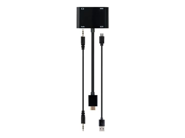 Cablexpert - Video adapter - HDMI, USB-C, 3,5 mm telefonjakk hann til HD-15 (VGA), HDMI hunn - 15 cm - 1080p-støtte 60 Hz (VGA), 4K30Hz (HDMI)