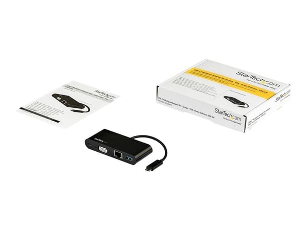StarTech.com USB C moniporttisovitin, Mini USB-C telakka yhdellä näytöllä VGA 1080p videolla, 60W Power Delivery Passthrough, USB 3.1 Gen 1 Type-A ...