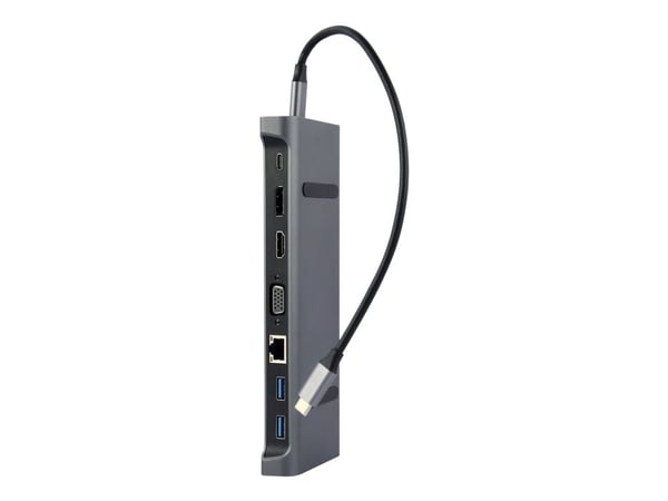 Cablexpert A-CM-COMBO9-02 - Dokkingstasjon - USB-C 3.1 - VGA, HDMI - GigE