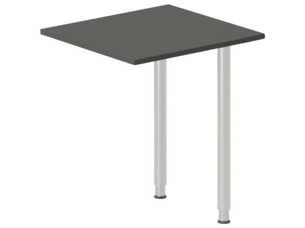 Skrivebord, tilbyg DNA Antracit 1400x600 mm I-ben Sort