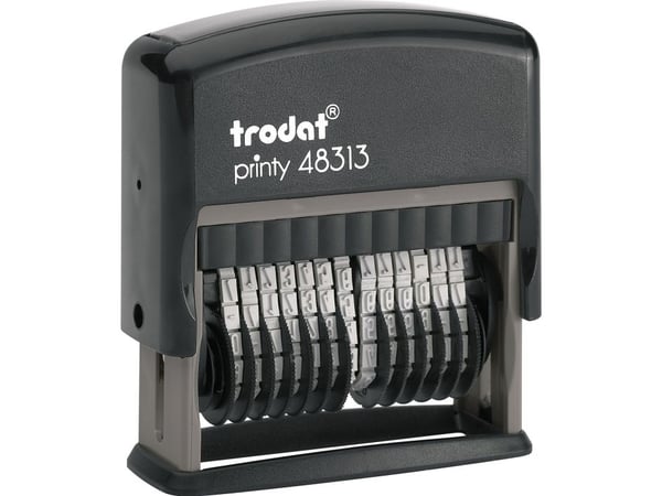 Trodat 48313, Nummerstämpel, 3,8 x 48 mm, Svart, Svart, 71 mm, 28 mm