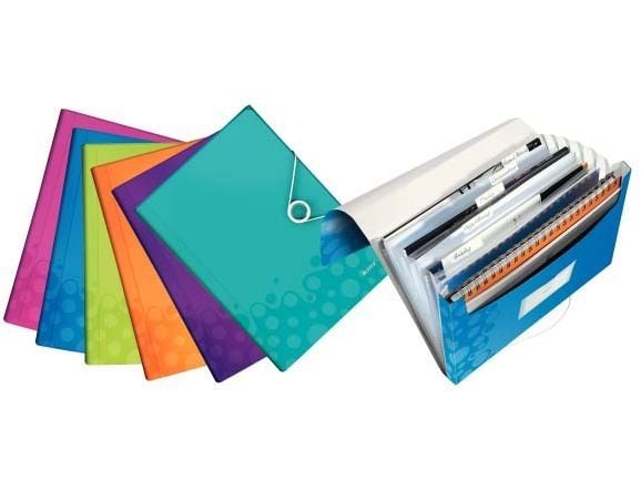 Leitz WOW - Dokumentmappe - kan utvides - 6 rom - 6 deler - for A4 (210 x 297 mm) - med fliker - grønn metallic