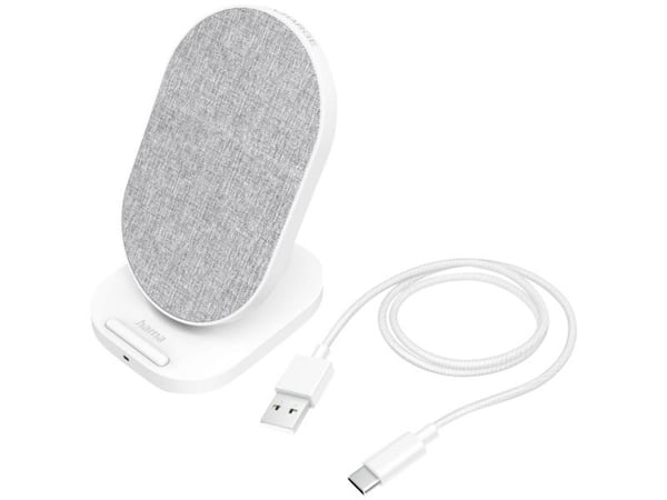 Hama QI-FC10S-Fab, Innendørs, USB, Trådløs lading, 1,5 m, Hvit