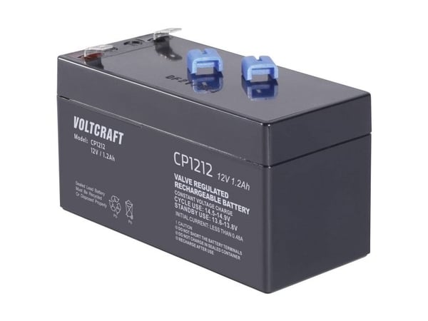 VOLTCRAFT CE12V/1,2Ah Lyijyakku 12 V 1,2 Ah Lyijyakku (B x K x S) 97 x 58 x 43 mm Litteä liitin 4,8 mm Huoltovapaa
