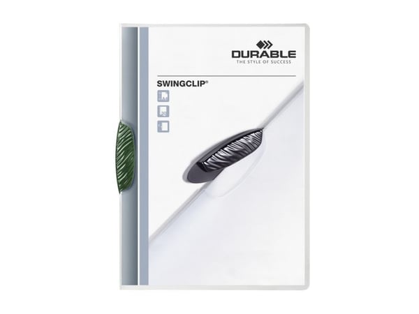DURABLE SWINGCLIP - Klipsfil - for A4 - kapasitet: 30 ark - transparent med grønn klips