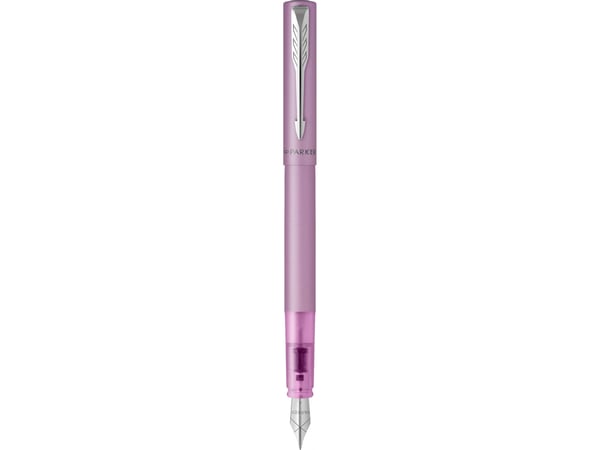 Parker Vector XL, lila, Påfyllning med bläckpatronssystem, Blå, Rostfritt stål, Medium, Ambidextrous