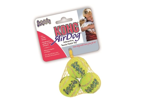 Kong Leksak Squeakair Balls 3p Gul Xs 4cm