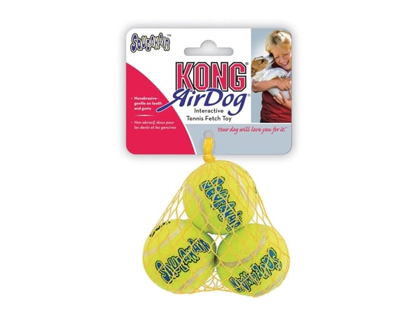 Kong Leksak Squeakair Balls 3p Gul S 5cm