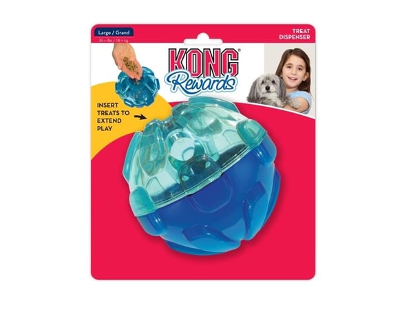 Kong Aktiveringsleksak Reward Ball Blå L 13cm