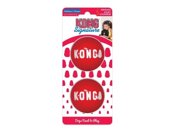 Kong Leksak Signature Balls 2p Röd M 6cm
