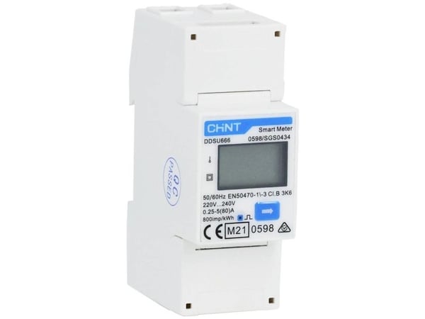 Chint G DDSU666 220/230V 5(80)A RS485 2P MID Vekselstrømsmåler digital MID-godkendelse: Ja 1 stk