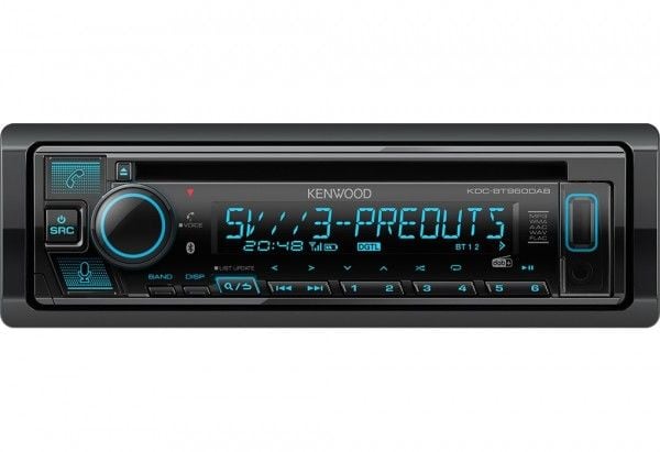 Kenwood Electronics KDC-BT960DAB, Svart, 1 DIN, 200 W, 4.0 kanaler, 50 W, CD, CD-R, CD-RW